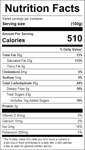 Sweetened Banana Chips (EA. Qty equals 1 Cup by volume)